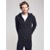 Cashmere Wool Full Zip Hoodie - Charcoal Marl