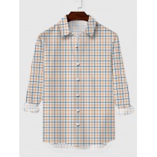 Abstract Scottish Plaid Printing Men's Long Sleeve Shirt